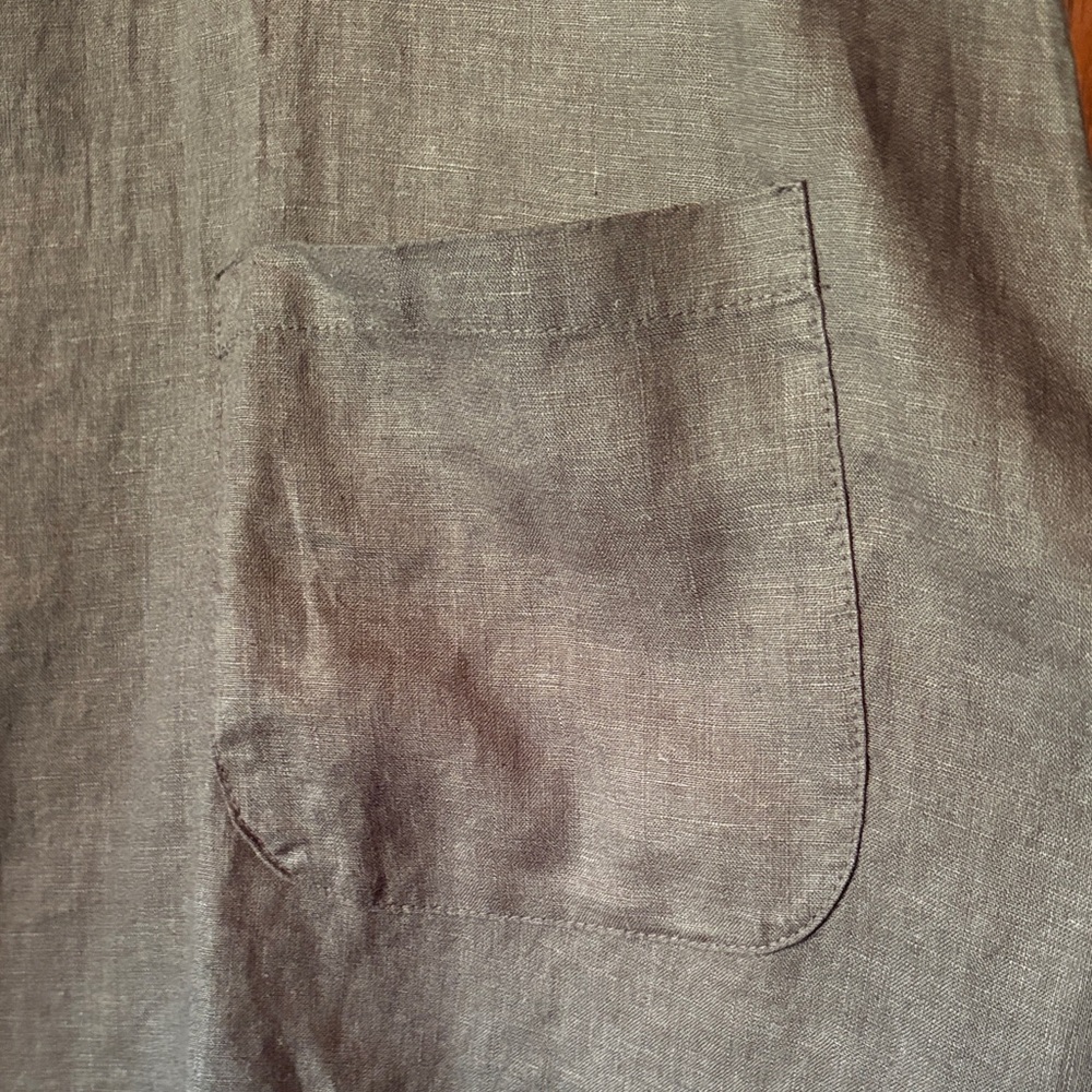 FLAX Linen Black Sleeveless Tunic with Pockets - Picture 3 of 4